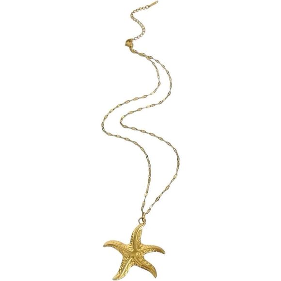Gold Starfish Pendant Necklace - Picture 4 of 4